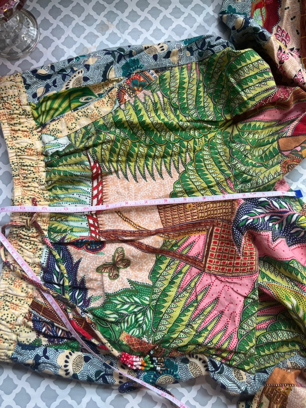FARM Rio Tropical Basket-Print Drawstring Pants in Pink, Green, Blue - Picture 12 of 12